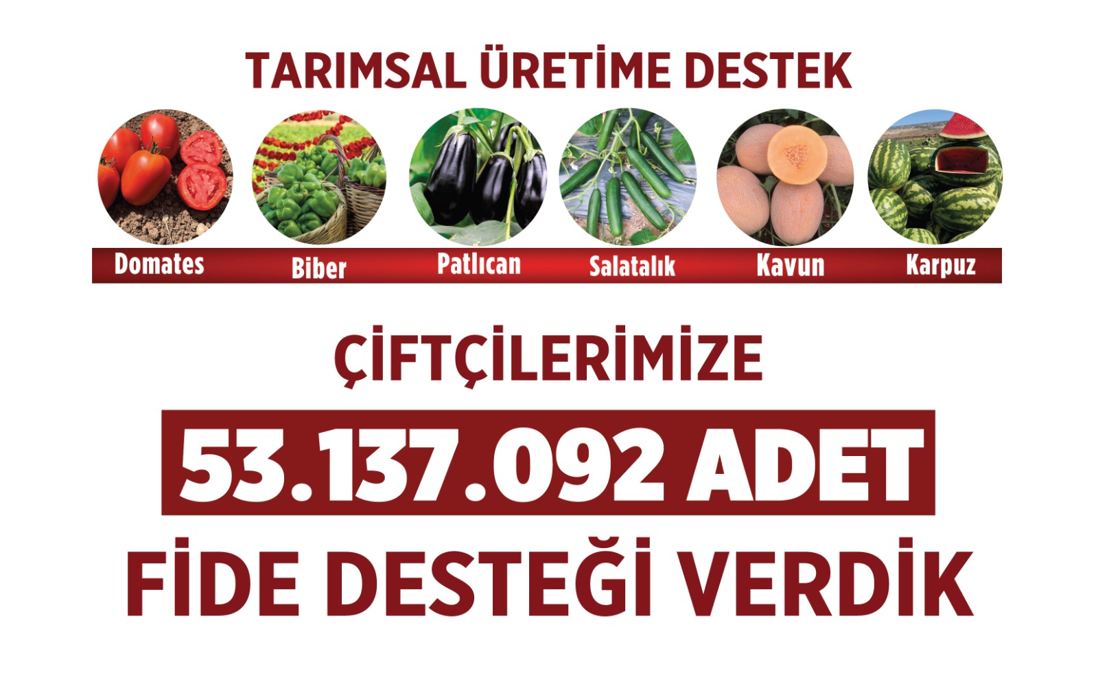 �ift�ilerimize Sebze ve Meyve Fidesi Deste�i